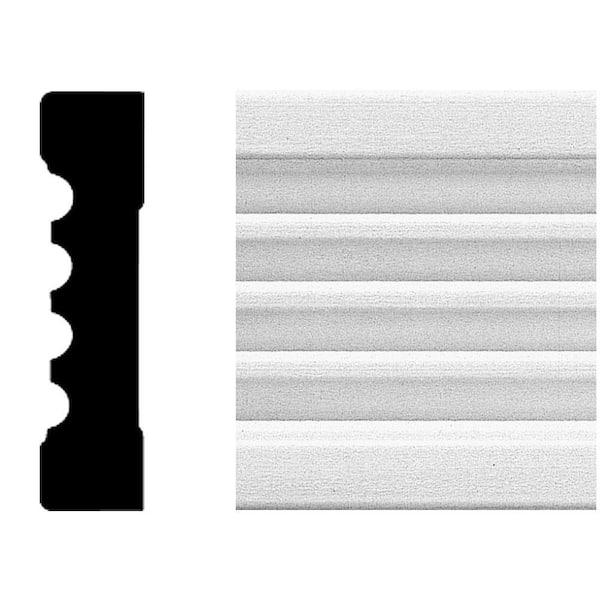 HOUSE OF FARA 8583 3/4 in. x  3 in. x  96 in. Primed MDF Fluted Casing (1-Piece − 8 Total Linear Feet)