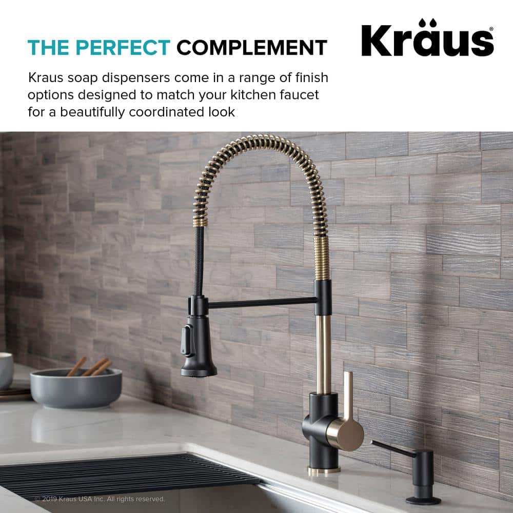 Matte Black Stainless Steel Kitchen Soap and Lotion Dispenser