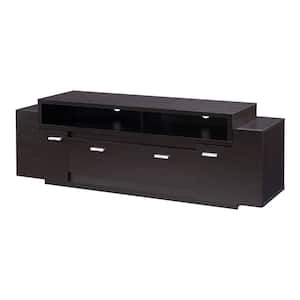 Samar 60 in. Cappuccino TV Stand with 2-Drawers Fits TV's up to 69 in. with Cable Management