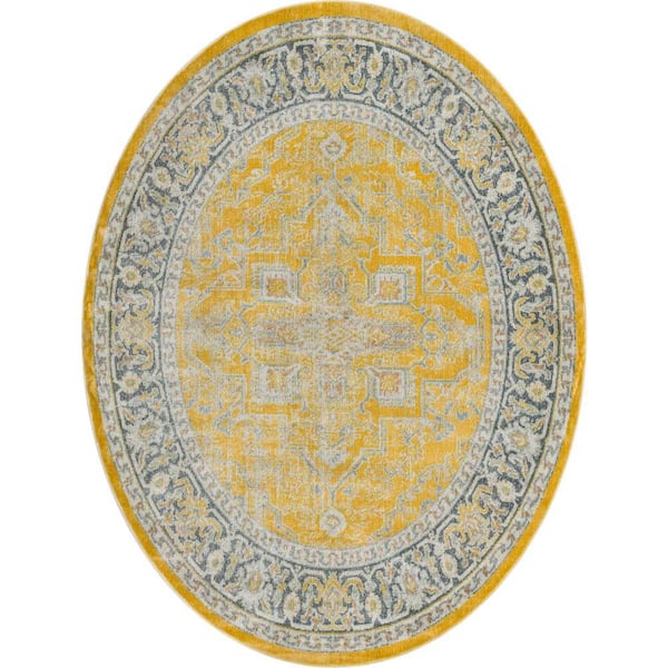 Unique Loom Baracoa Prado Yellow 7' 10 x 10' 0 Area Rug