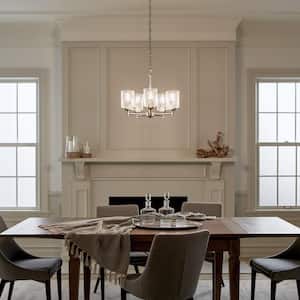 Winslow 5-Light Brushed Nickel Contemporary Dining Room Chandelier with Clear Seeded Glass Shade