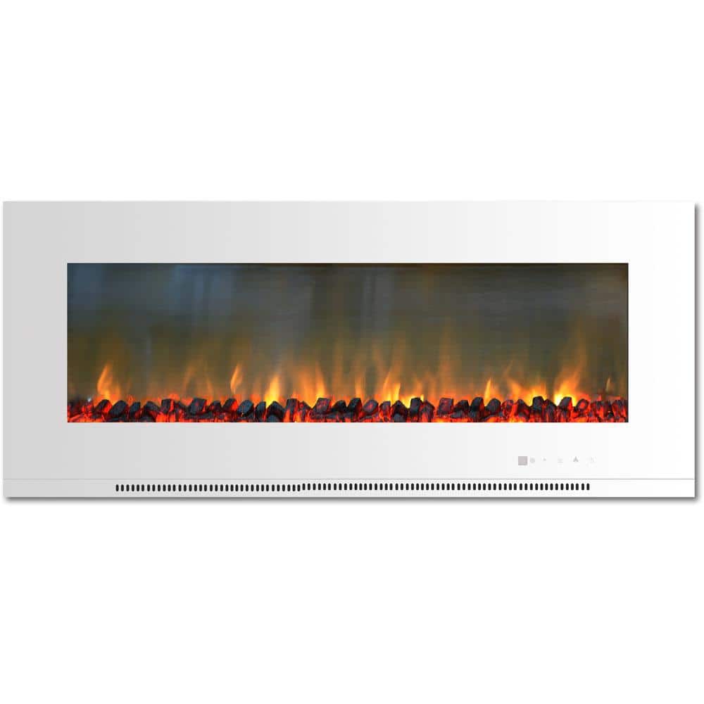 Hanover Fireside 56 in. WallMount Electric Fireplace in White with