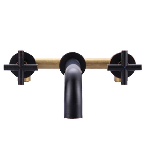 ALEASHA 2-Handle Wall-Mount Roman Tub Faucet in Oil Rubbed Bronze