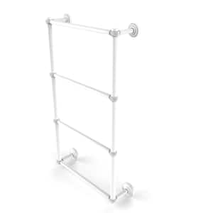 Dottingham 4-Tier 36 in. Ladder Towel Bar with Twisted Detail in Matte White