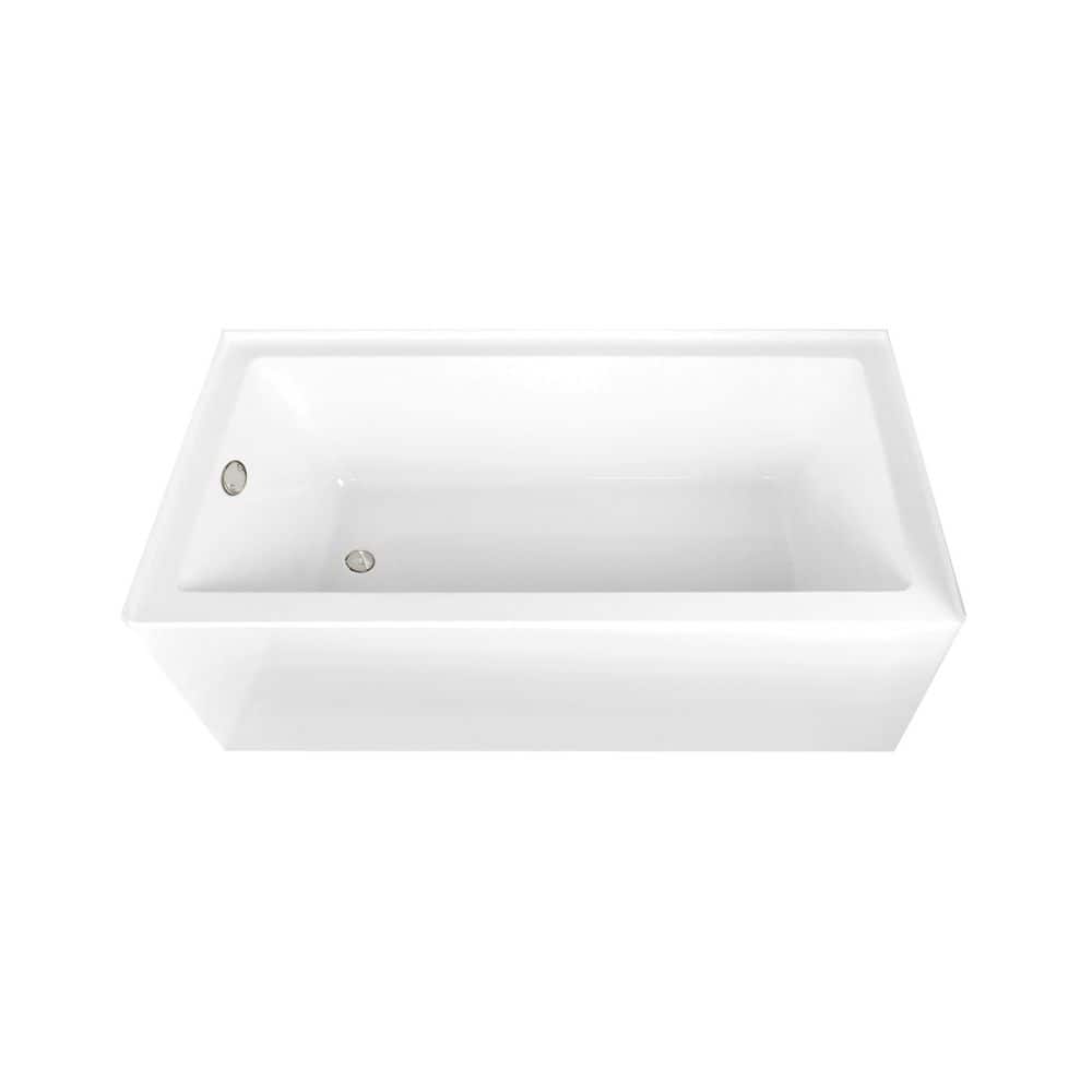 Aqua Eden 66 in. x 32 in. Acrylic Rectangular Alcove Soaking Bathtub with Left Drain in Glossy White/Polished Nickel price history on PriceWatchPro