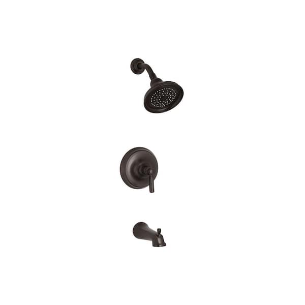KOHLER Bancroft 1-Handle 1-Spray 2.5 GPM Tub and Shower Faucet with Metal Lever in Oil-Rubbed Bronze (Valve Not Included)