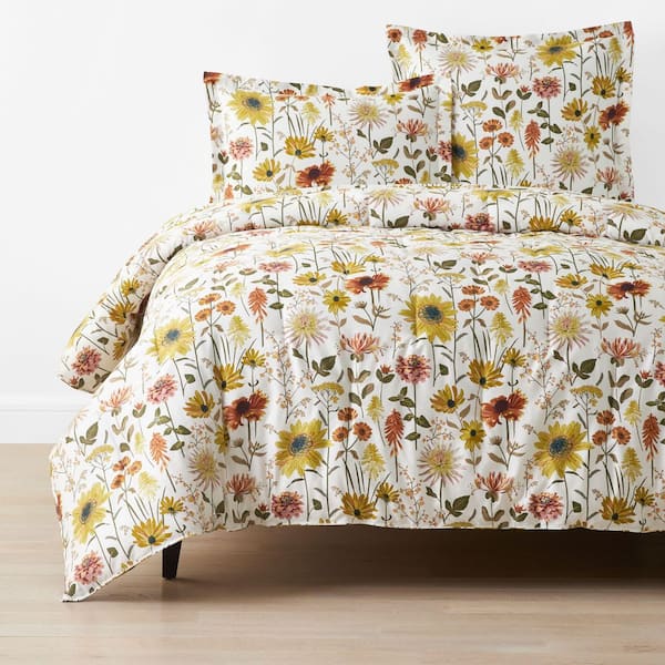 Company Cotton Daisies Cream Multi Twin/Twin XL Sateen Comforter