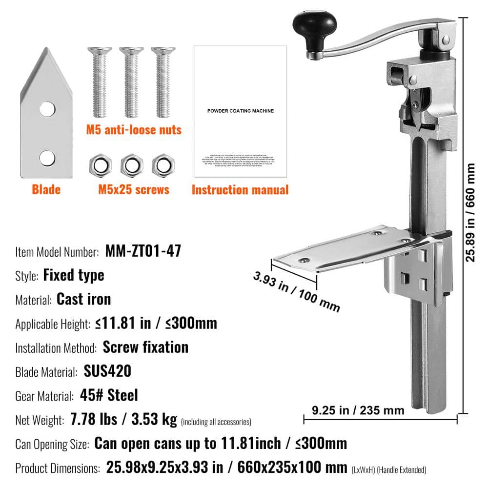 Heavy Duty Stainless Steel Commercial Manual Can Opener