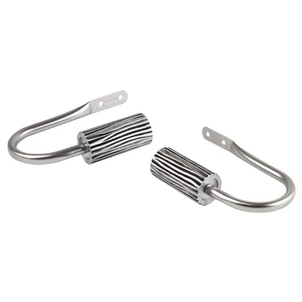 Rod Desyne Cedar Decorative Satin Nickel Steel Hook Curtain Holdback (Set of 2)