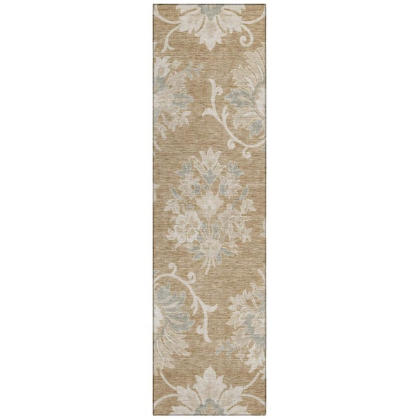 Chantille Machine Washable Indoor/Outdoor Abstract ACN3133 Saffron 2 ft. x 7 ft. Runner Rug