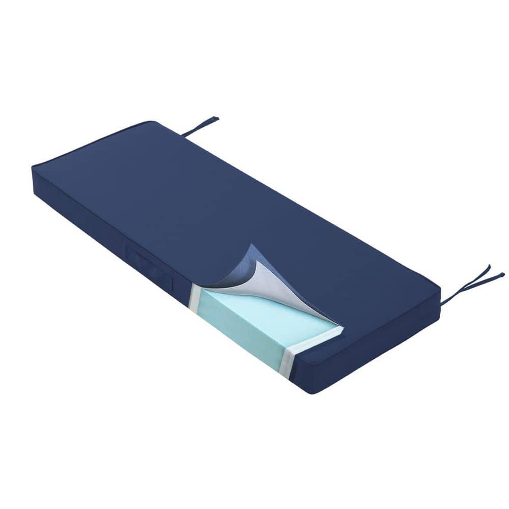 Navy Memory Foam Outdoor Bench Cushion 48 x 18 x 4 Inch Waterproof Patio Swing Pad Handle Adjustable Strap price history on PriceWatchPro