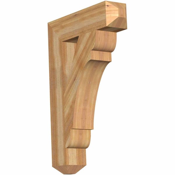 Ekena Millwork 6 in. x 38 in. x 26 in. Western Red Cedar Olympic Craftsman Rough Sawn Bracket