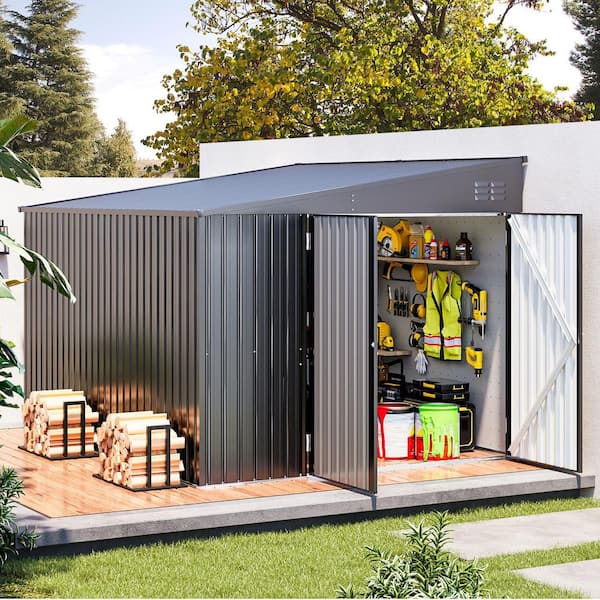 Sudzendf 10 ft. W x 8 ft. D Metal Storage Shed, Tools Storage Shed