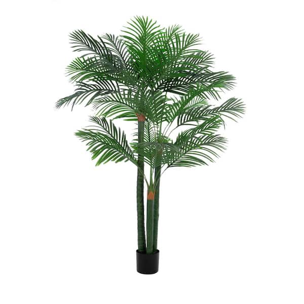 B BALANBO 5.9 ft. Artificial Palm Tree, UV Resistant Faux Tropical Artificial Palm Plants for Indoor/Outdoor