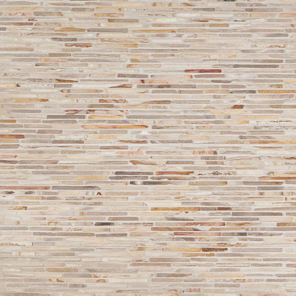 Petra Tumbled Brown Marble Mosaic Tile for Shower and Deck