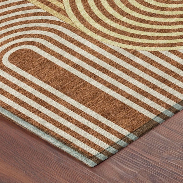 Chantille Machine Washable Indoor/Outdoor Abstract ACN2549 Paprika 10 ft. x 14 ft. Area Rug