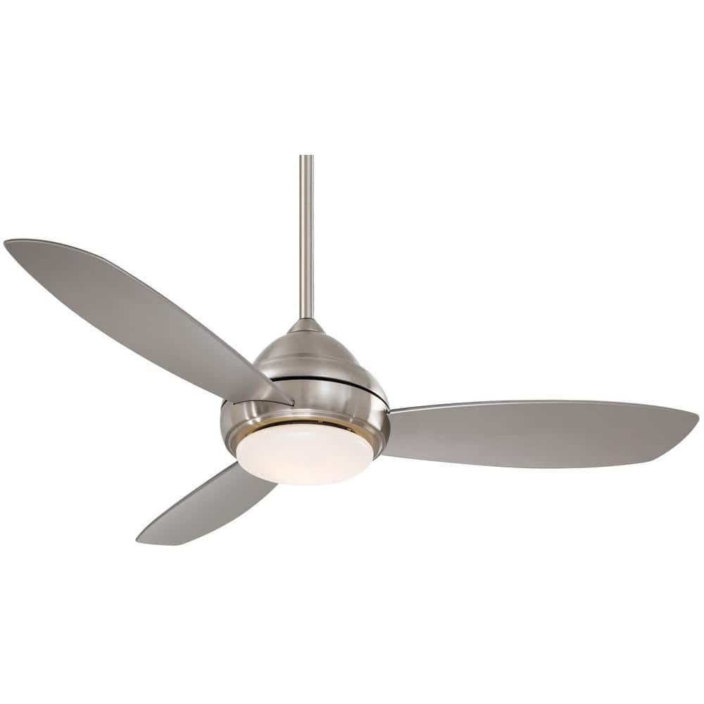 Brushed Nickel 52" Ceiling Fan with Silver Blades and LED Light