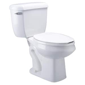 2-Piece 1.6 GPF Single Flush Elongated Pressure Assist Toilet in White