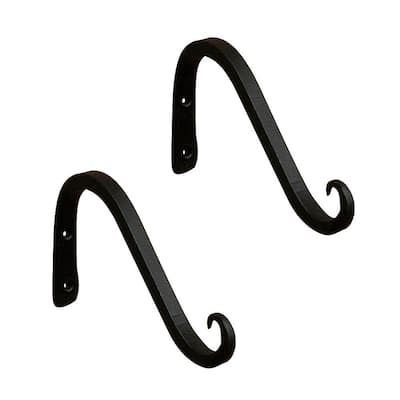 ACHLA DESIGNS 6 in. Tall Metal Wall Mounted Up Curled Brackets in Black ...