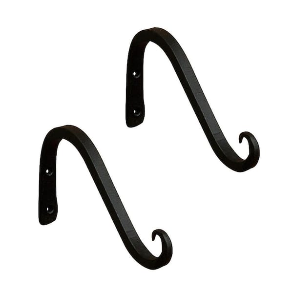 ACHLA DESIGNS 4 in. Tall Black Powder Coat Metal Angled Up Curled Wall ...