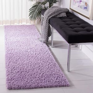 August Shag Lilac 2 ft. x 8 ft. Solid Runner Rug