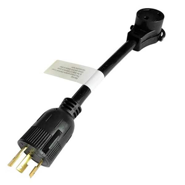 1 ft. 10/3 Generator 30 Amp 125-Volt 3-Prong Locking L5-30P Plug to RV 30 Amp TT-30R Adapter Cord(NEMA L5-30P to TT-30R）