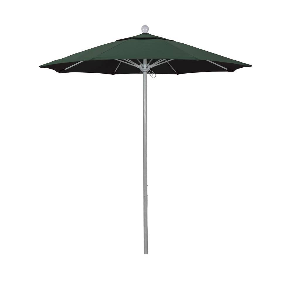 7.5 ft. Gray Woodgrain Aluminum Commercial Market Patio Umbrella Fiberglass Ribs and Push Lift in Hunter Green Olefin price history on PriceWatchPro