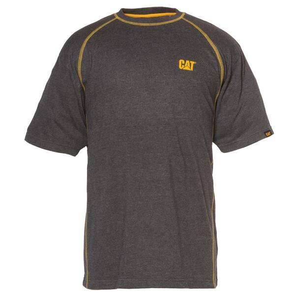 Caterpillar Performance Men's 2X-Large Charcoal Heather Cotton/Polyester Short Sleeve T-Shirt