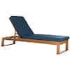 SAFAVIEH Solano Natural Brown 1-Piece Wood Outdoor Chaise Lounge Chair ...