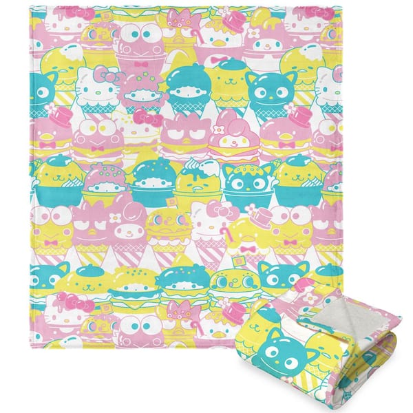 THE NORTHWEST GROUP Hello K & Friends Friends Snacks Multicolor Silk Touch Sherpa Polyester Throw Blanket