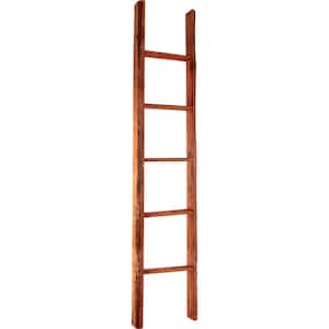 15 in. x 72 in. x 3 1/2 in. Barnwood Decor Collection Salvage Red Vintage Farmhouse 5-Rung Ladder