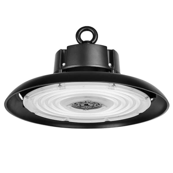 1-Pack 12 in. 400-Watt Equivalence Black Integrated LED Dimmable High Bay Light at 21750 Lumens, 5000K Daylight