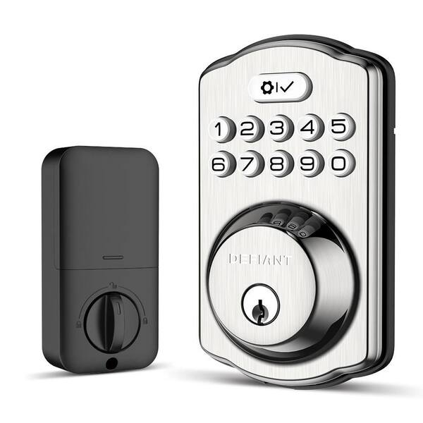 Defiant Single Cylinder Castle Elelctronic Keypad Deadbolt Satin Nickel KS01SNK The Home Depot