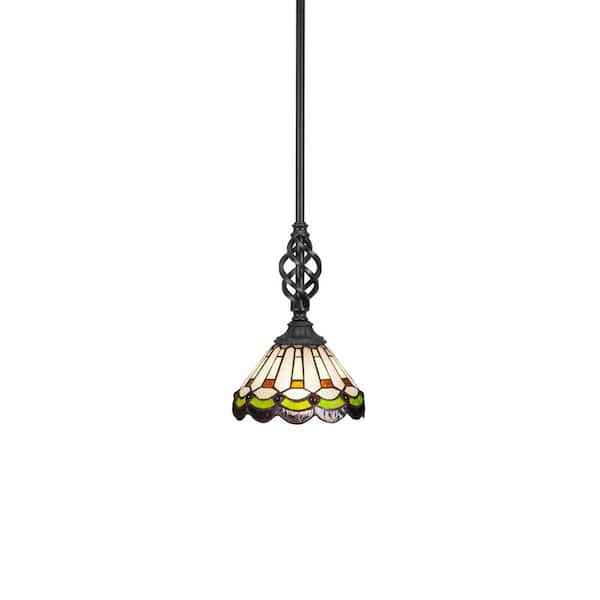 Unbranded Bridgewater 100 W 1-Light Matte Black Standard Mini Pendant Light with Glass Shade