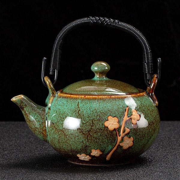 JFVKAF Japanese Tea Set Kiln-Formed Ceramic with Plum Blossom