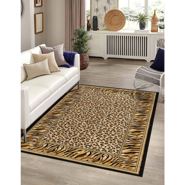 Wildlife Cheetah Light Brown 7' 0 x 10' 0 Area Rug