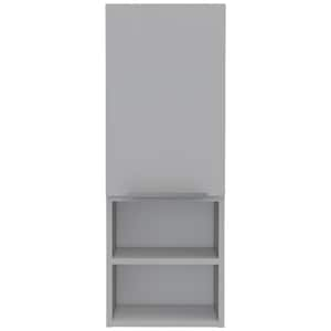 11.81 in. W x 9.96 in. D x 32.08 in. H Bathroom Storage Wall Cabinet in White Finish with 2-Interior Shelves