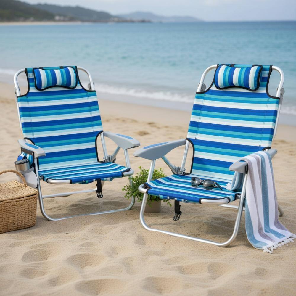 Set of 2 Folding Beach Chair for Adults with 4-Position Adjustable Backrest price history on PriceWatchPro