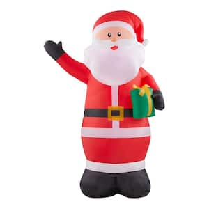 Home Accents Holiday 6.5 ft Pre-Lit LED Santa Christmas Inflatable ...