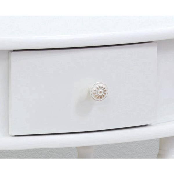 Classic Brandi White Oval End Table with Shelf