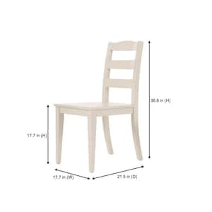 Ivory Wood Dining Chair with Ladder Back (Set of 2)