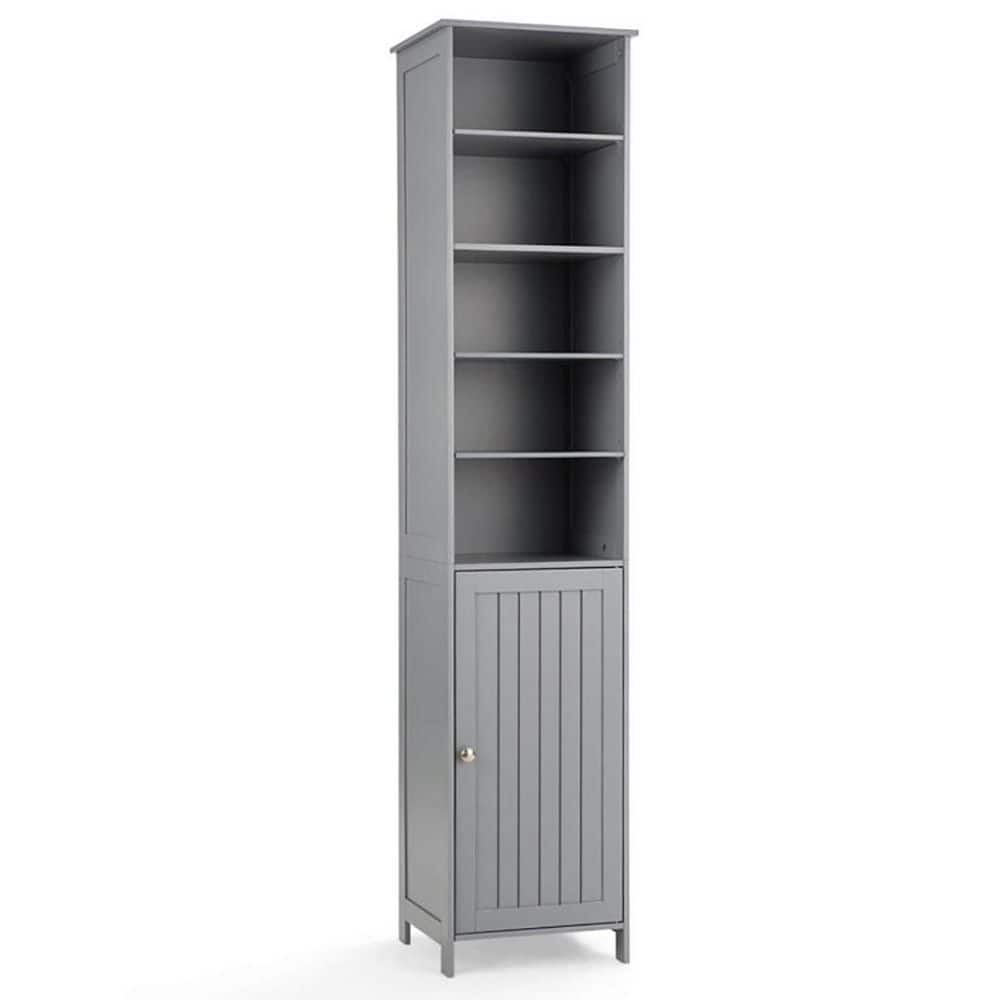 16 in. W x 13.5 in. D x 72 in. H Gray Freestanding Bathroom Linen Cabinet with Open Shelves price history on PriceWatchPro