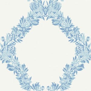 Sky Blue Wreath Peel and Stick Wallpaper Sample