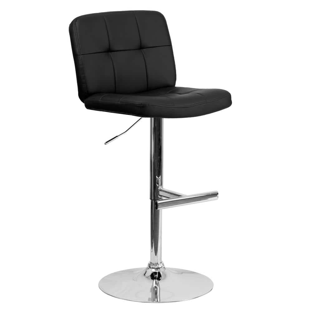 Flash Furniture 34 in. Adjustable Height Black Cushioned Bar Stool