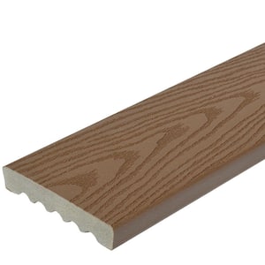 15/16 in. x 5-1/4 in. x 16 ft. Brown Square Edge Capped Composite Decking Board