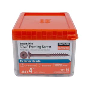 0.160 in. x 4 in. T25, Low Profile Head, Strong-Drive SDWS Framing Screw, Quik Guard, Tan (50-Pack)