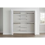 Genevieve 6 ft. White Adjustable Closet Organizer Double Hanging Rods with 6 Shelves