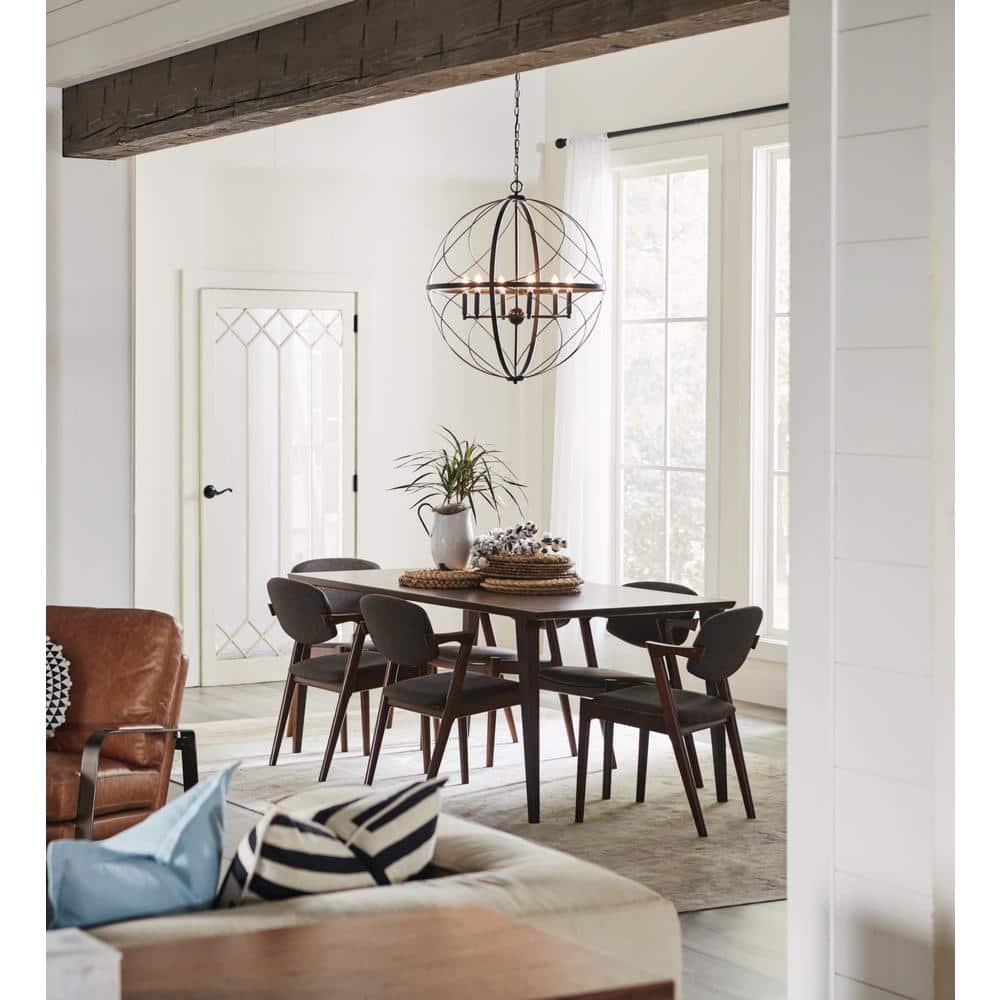 Brandywine Antique Bronze 6-Light Pendant with Hand Gilded Accents