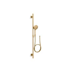 Awaken G110 36 in. Deluxe 4-Spray Handheld Shower Head Kit with 2.5 GPM in Vibrant Brushed Moderne Brass
