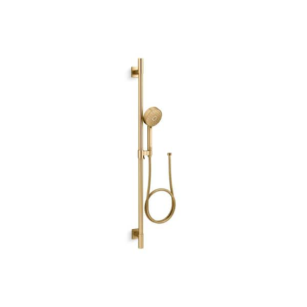 KOHLER Awaken G110 36 in. Deluxe 4-Spray Handheld Shower Head Kit with 2.5 GPM in Vibrant Brushed Moderne Brass